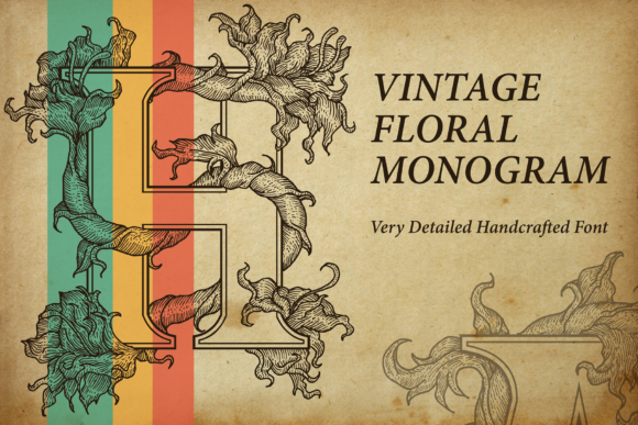 Vintage Floral Monogram: A Versatile Display Font for Marketers